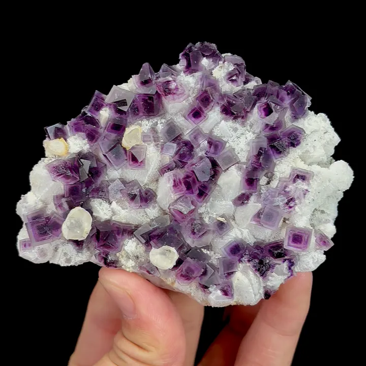 Natural Purple Cubic Fluorite and Quartz, Mineral Specimen:Yaogangxian,Hunan (90*75*25MM) - image 4