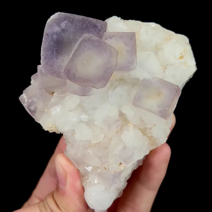 Natural Purple Cubic Fluorite and Quartz, Mineral Specimen:Yaogangxian,Hunan (95*75*35MM) image