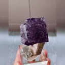 Natural Purple Cubic Fluorite and Quartz Symbiosis comes from Inner Mongolia,China 40*45*70MM - image 1