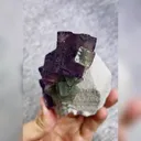 Natural Purple Cubic Fluorite and Quartz Symbiosis comes from Inner Mongolia,China 70*100*50MM - image 4