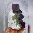 Natural Purple Cubic Fluorite and Quartz Symbiosis comes from Inner Mongolia,China 70*100*50MM - image 3