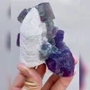 Natural Purple Cubic Fluorite and Quartz Symbiosis comes from Inner Mongolia,China 70*85*60MM - image 2