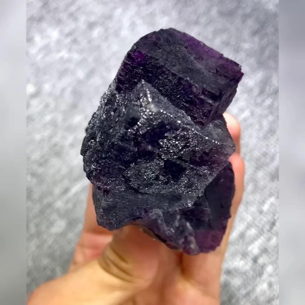Natural Purple Cubic Fluorite and Quartz Symbiosis comes from Inner Mongolia,China 70*90*45MM - image 5