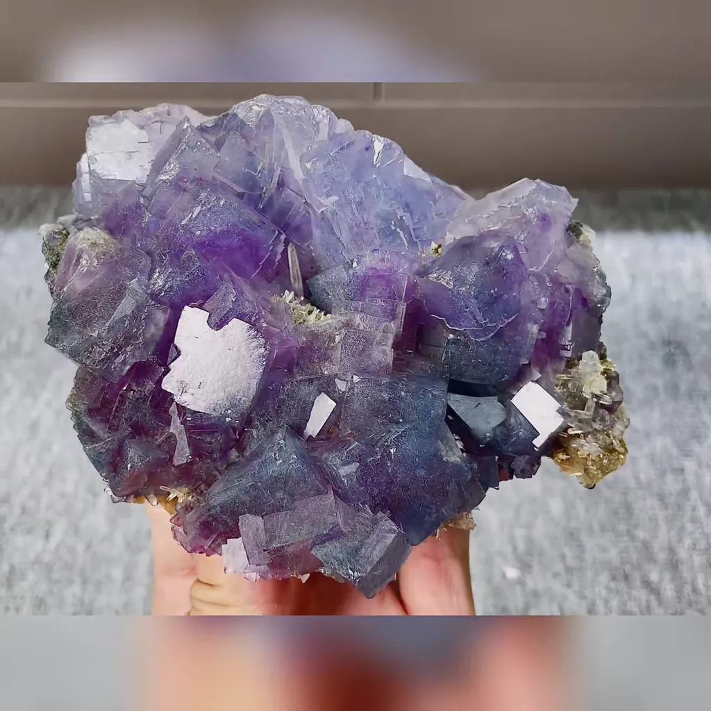 Natural Purple Cubic Fluorite and Quartz Symbiosis comes from Yaogangxian,Hunan 130*100*35MM - image 3