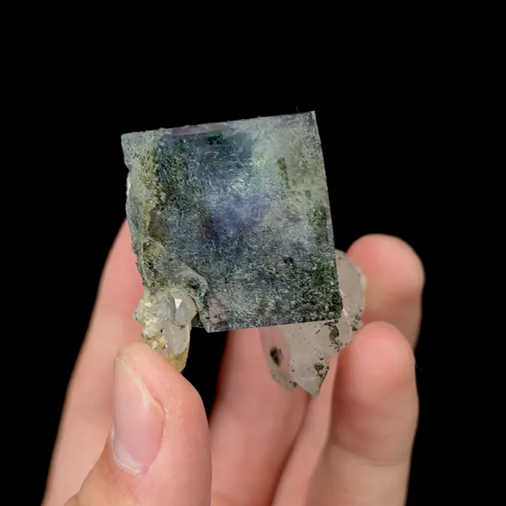 Natural Purple Cubic Fluorite and Quartz Symbiosis comes from Yaogangxian,Hunan 30*25*40MM image
