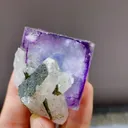 Natural Purple Cubic Fluorite and Quartz Symbiosis comes from Yaogangxian,Hunan 40*65*50MM - image 3