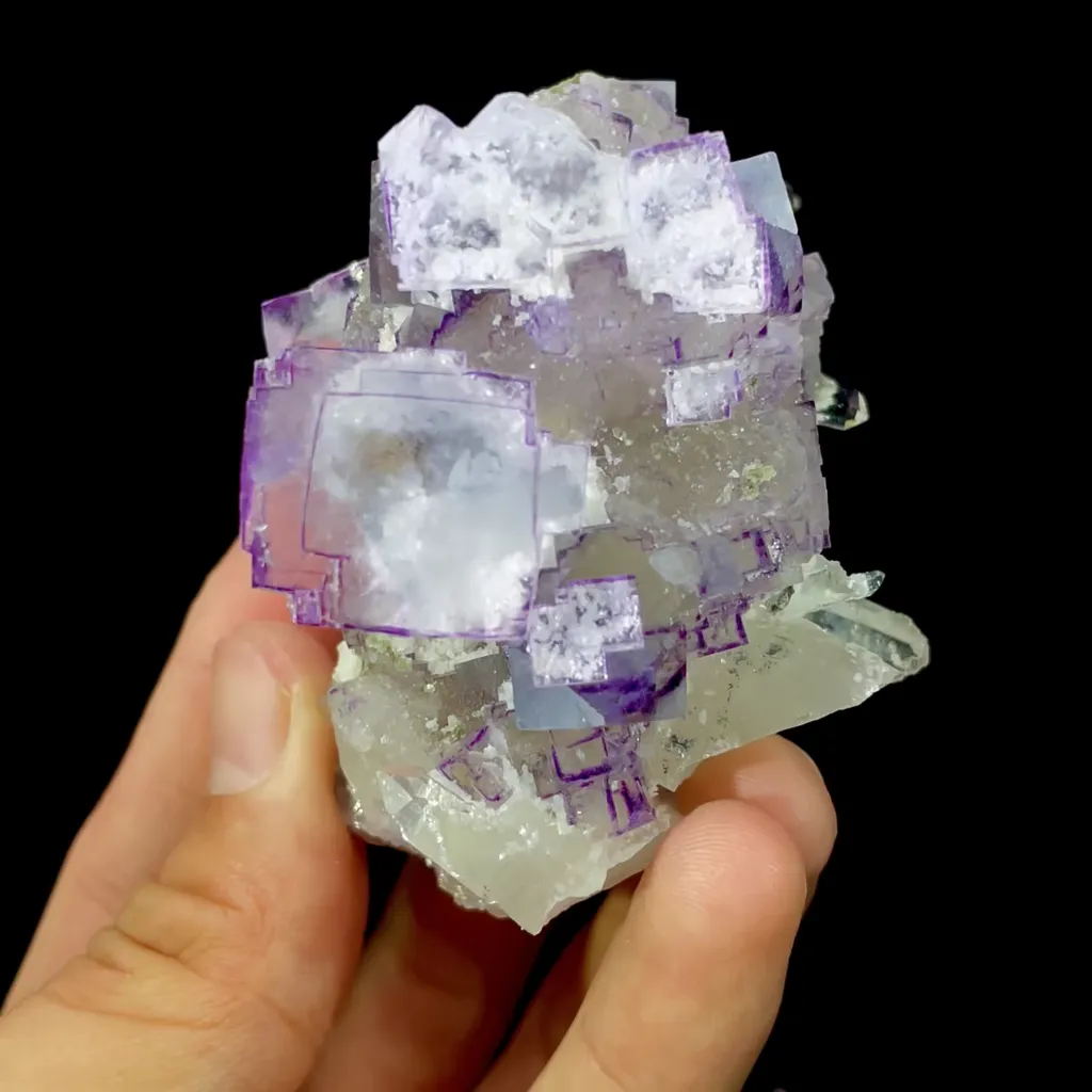 Natural Purple Cubic Fluorite and Quartz Symbiosis comes from Yaogangxian,Hunan 70*65*45MM - image 3