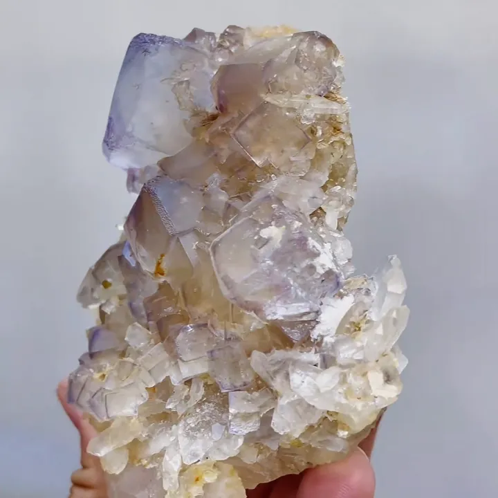 Natural Purple Cubic Fluorite and Quartz Symbiosis comes from Yaogangxian,Hunan  95*100*45MM - image 3