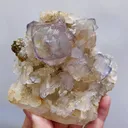 Natural Purple Cubic Fluorite and Quartz Symbiosis comes from Yaogangxian,Hunan  95*100*45MM - image 5