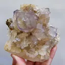 Natural Purple Cubic Fluorite and Quartz Symbiosis comes from Yaogangxian,Hunan  95*100*45MM - image 6