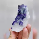 Natural Purple Cubic Fluorite and Quartz Symbiosis comes from Zhejiang,China 50*90*35MM - image 4