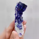 Natural Purple Cubic Fluorite and Quartz Symbiosis comes from Zhejiang,China 50*90*35MM - image 5