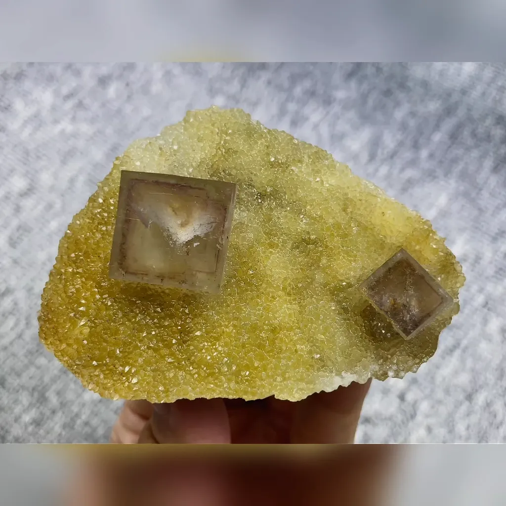 Natural Purple Cubic Fluorite and Quartz Symbiosis comes from Zhejiang,China 85*60*30MM - image 5