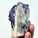 Natural Purple Cubic Fluorite and Quartz Tower, Mineral Specimen:Yaogangxian,Hunan (45*65*35MM) - image 4