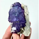 Natural Purple Cubic Fluorite and Quartz Tower, Mineral Specimen:Yaogangxian,Hunan (45*65*35MM) - image 3