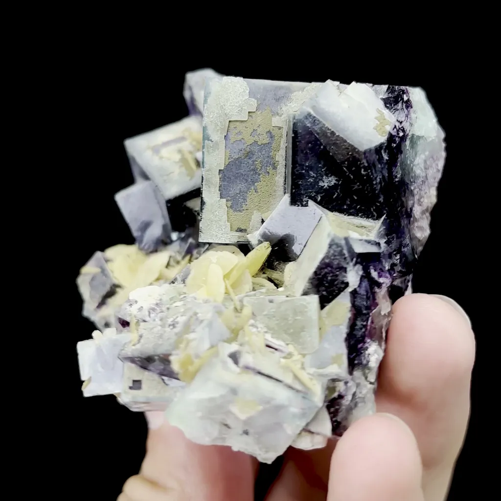 Natural Purple Cubic Fluorite and Siderite Mineral Specimen,High Quality Specimen,YINDU,INNER MONGOLIA,CHINA(50*50*50mm) - image 2