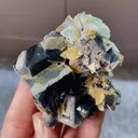 Natural Purple Cubic Fluorite and Siderite Symbiosis comes from Yindu,Inner Mongolia 50*50*50MM - image 2