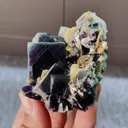 Natural Purple Cubic Fluorite and Siderite Symbiosis comes from Yindu,Inner Mongolia 50*50*50MM - image 1