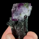 Natural Purple Cubic Fluorite and Wolframite, Mineral Specimen: Yaogangxian,Hunan (30*40*25MM) - image 5