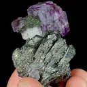 Natural Purple Cubic Fluorite and Wolframite, Mineral Specimen: Yaogangxian,Hunan (30*40*25MM) - image 3