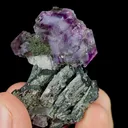 Natural Purple Cubic Fluorite and Wolframite, Mineral Specimen: Yaogangxian,Hunan (30*40*25MM) - image 6