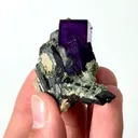 Natural Purple Cubic Fluorite and Wolframite,Mineral Specimen: Yaogangxian,Hunan (45*40*20MM) - image 2