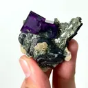 Natural Purple Cubic Fluorite and Wolframite,Mineral Specimen: Yaogangxian,Hunan (45*40*20MM) - image 5