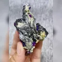 Natural Purple Cubic Fluorite & Black Wolframite, Mineral Specimen: Yaogangxian,Hunan (45*75*35mm) - image 4