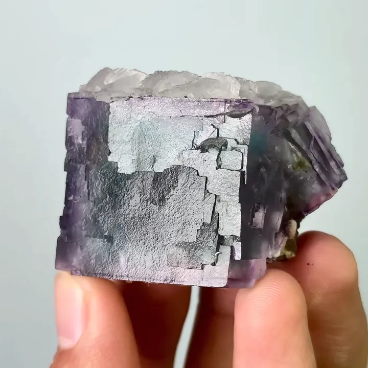 Natural Purple Cubic Fluorite & Calcite,Mineral Specimen : Yaogangxian,Hunan(45*35*35mm) - image 2