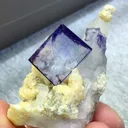 Natural Purple Cubic Fluorite coexists with Quartz and Flaky Calcite comes from Yaogangxian,Hunan 30*30*50MM - image 2