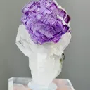 Natural Purple Cubic Fluorite coexists with Quartz comes from Yaogangxian,Hunan 30*30*45MM - image 4