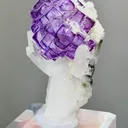 Natural Purple Cubic Fluorite coexists with Quartz comes from Yaogangxian,Hunan 30*30*45MM - image 3