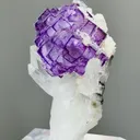 Natural Purple Cubic Fluorite coexists with Quartz comes from Yaogangxian,Hunan 30*30*45MM - image 1