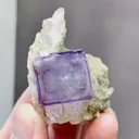 Natural Purple Cubic Fluorite coexists with Quartz comes from Yaogangxian,Hunan 30*35*37MM - image 1