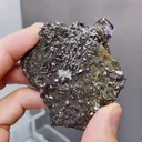 Natural Purple Cubic Fluorite coexists with Toxic Sand comes from Yaogangxian,Hunan 50*25*55MM - image 4