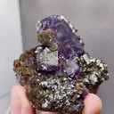 Natural Purple Cubic Fluorite coexists with Toxic Sand comes from Yaogangxian,Hunan 50*25*55MM - image 3
