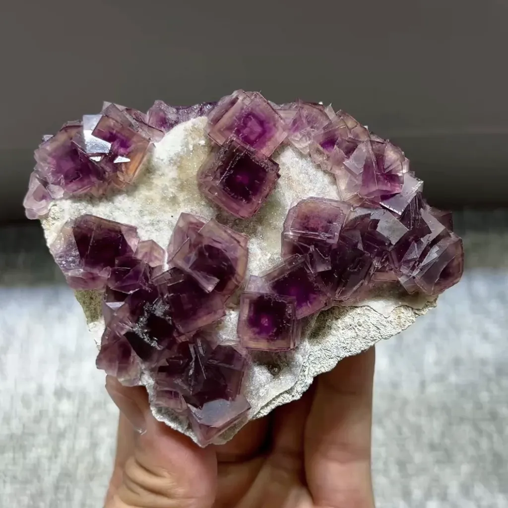 Natural Purple Cubic Fluorite comes from Anhui,China 105*80*25MM - image 2