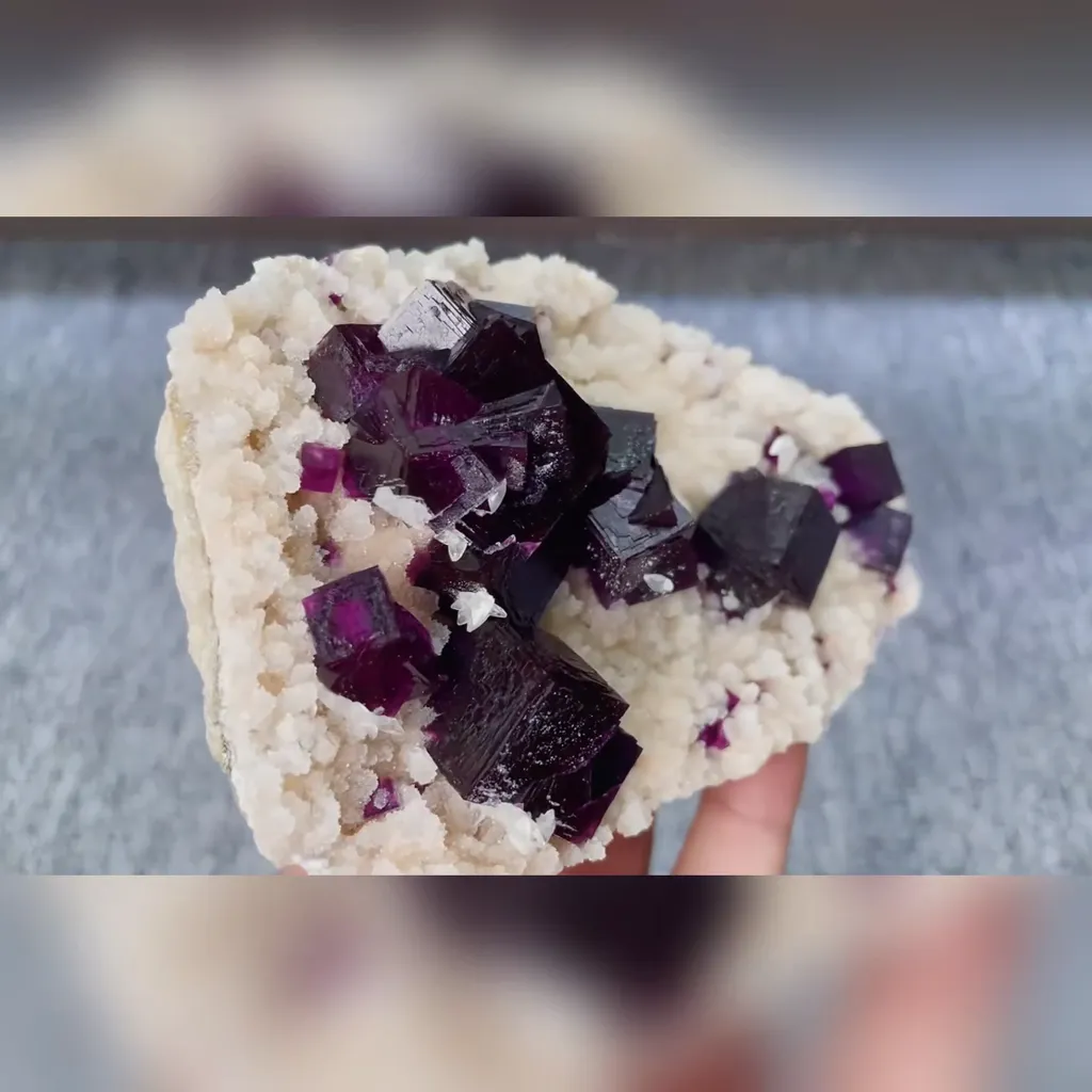 Natural Purple Cubic Fluorite comes from Anhui,China 120*80*40MM - image 2
