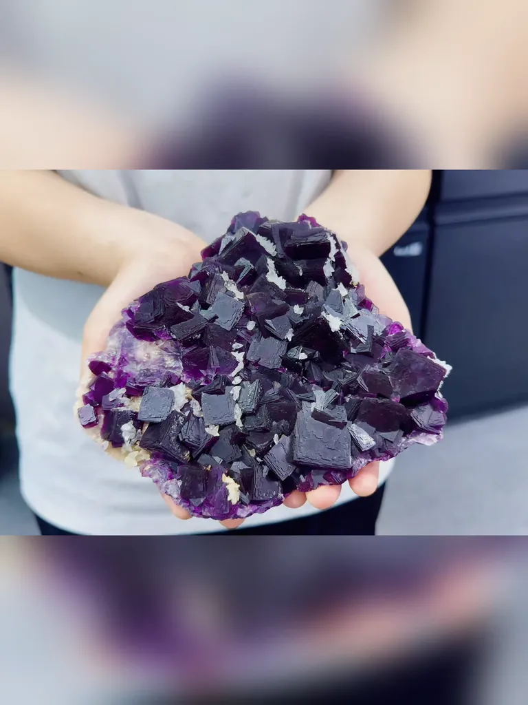 Natural Purple Cubic Fluorite comes from Anhui,China 180*150*40MM - image 2