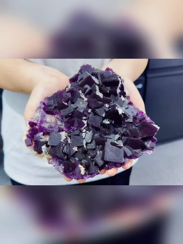 Natural Purple Cubic Fluorite comes from Anhui,China 180*150*40MM image