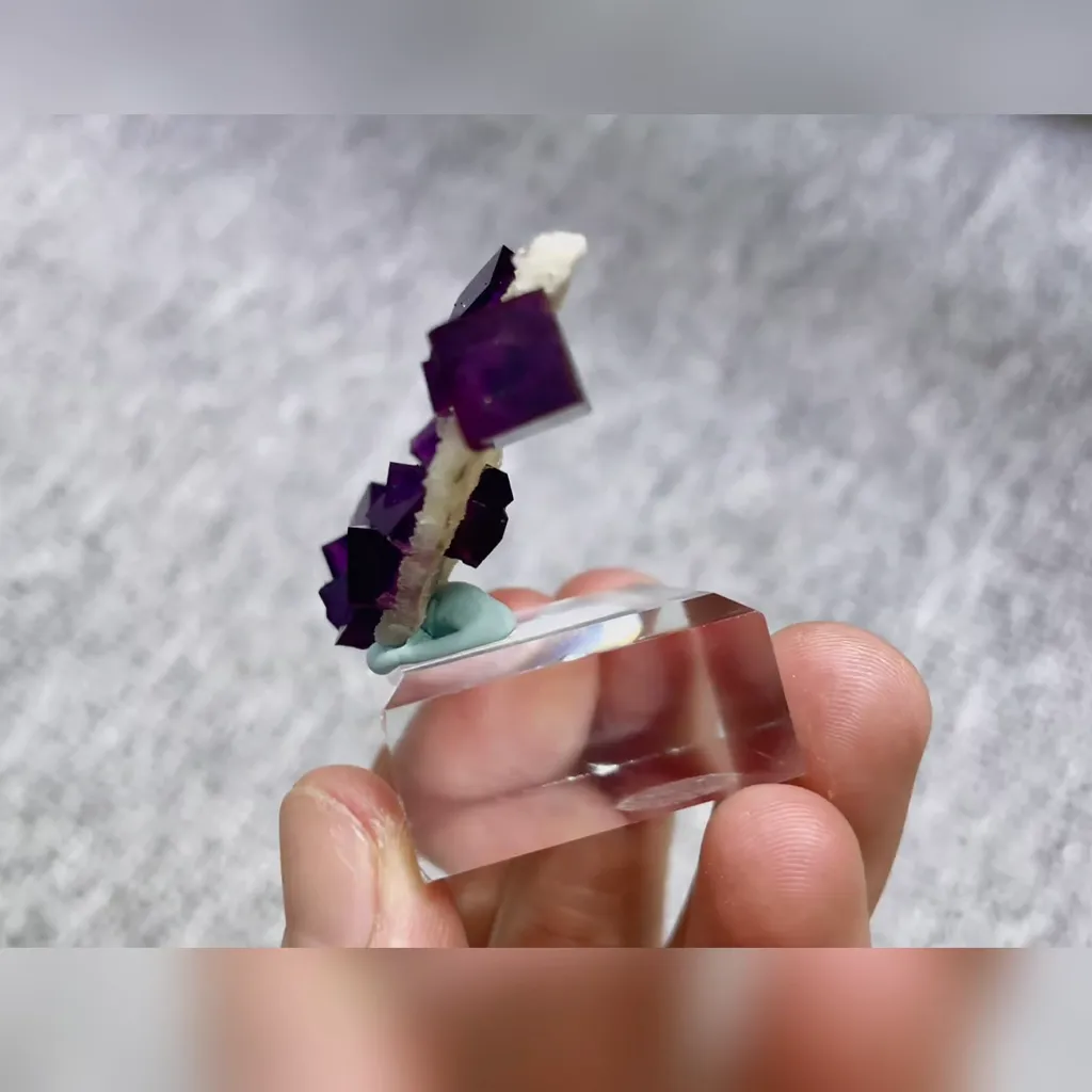 Natural Purple Cubic Fluorite comes from Anhui,China 50*35*10MM - image 3