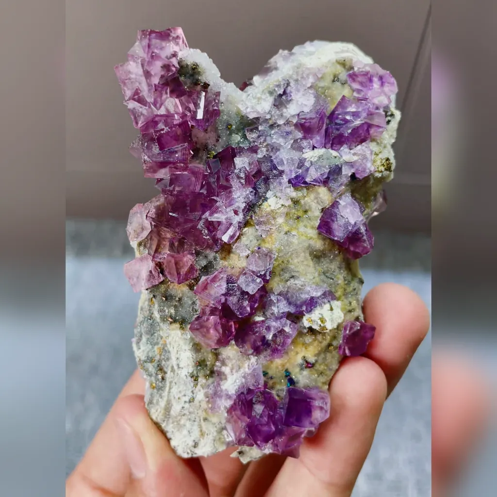 Natural Purple Cubic Fluorite comes from Anhui,China 50*80*35MM - image 5