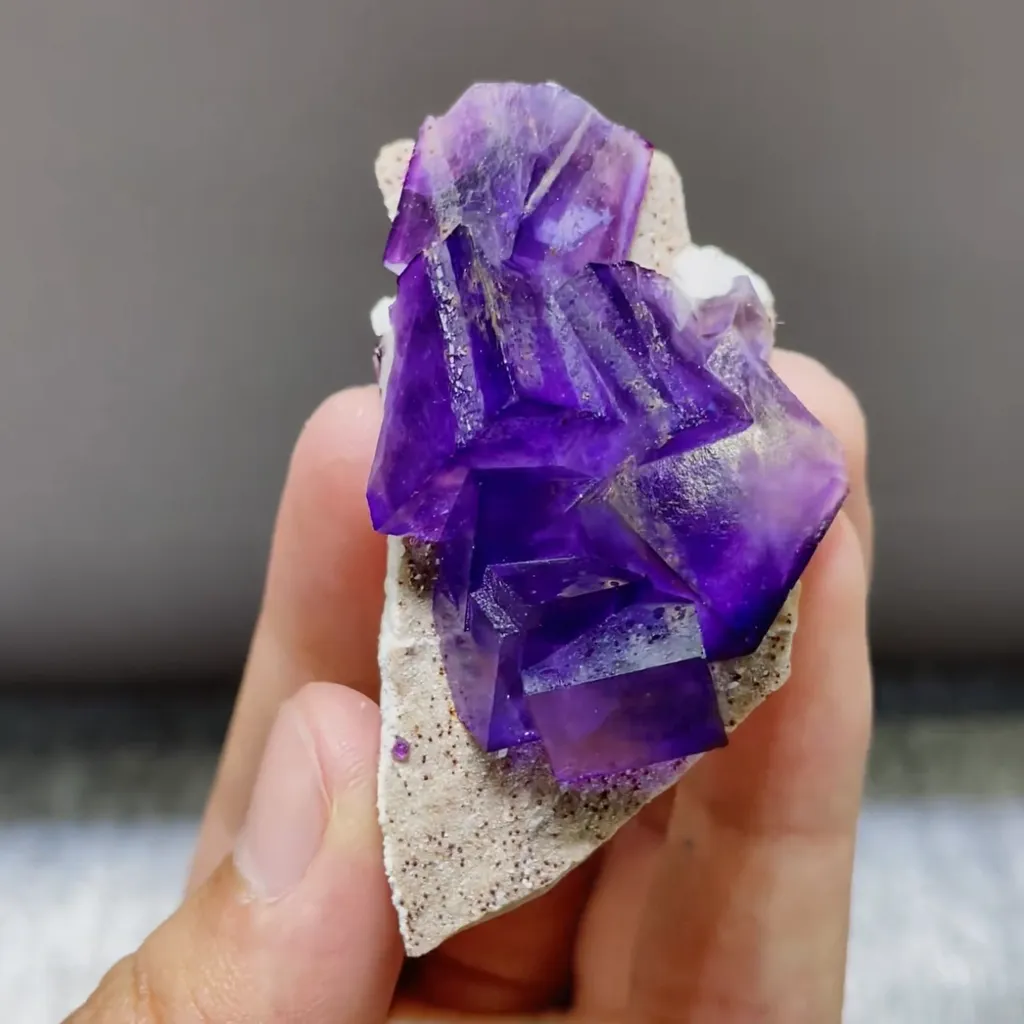 Natural Purple Cubic Fluorite comes from Anhui,China 60*30*20MM - image 2
