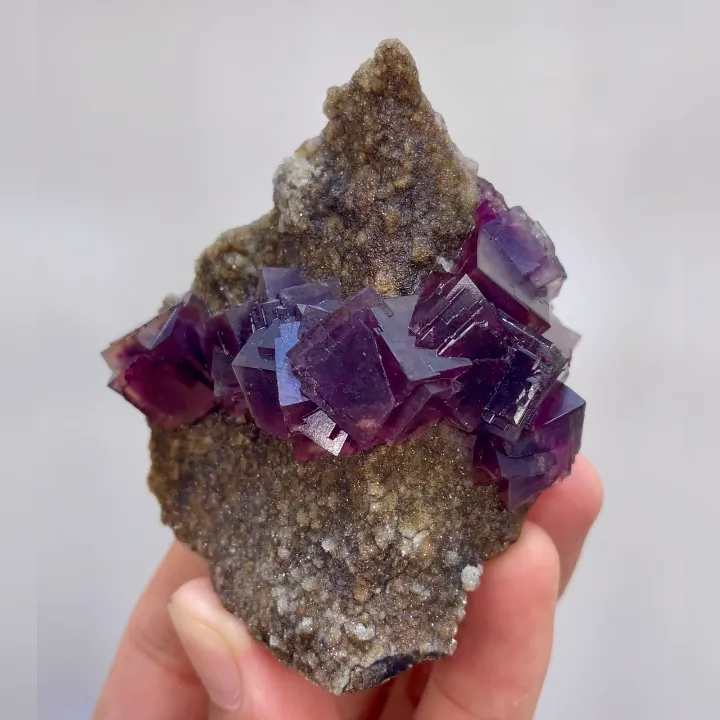 Natural Purple Cubic Fluorite comes from Anhui,China 60*70*35MM - image 5