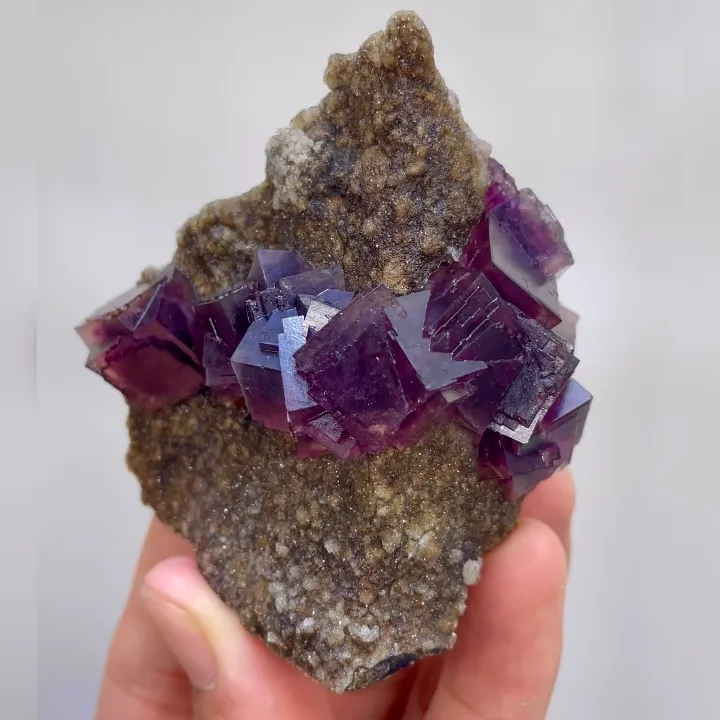 Natural Purple Cubic Fluorite comes from Anhui,China 60*70*35MM - image 4