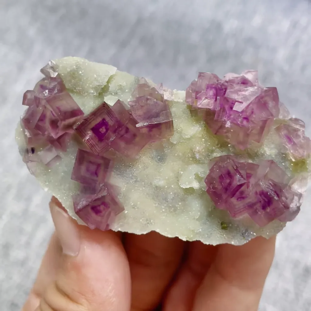 Natural Purple Cubic Fluorite comes from Anhui,China 65*35*15MM image