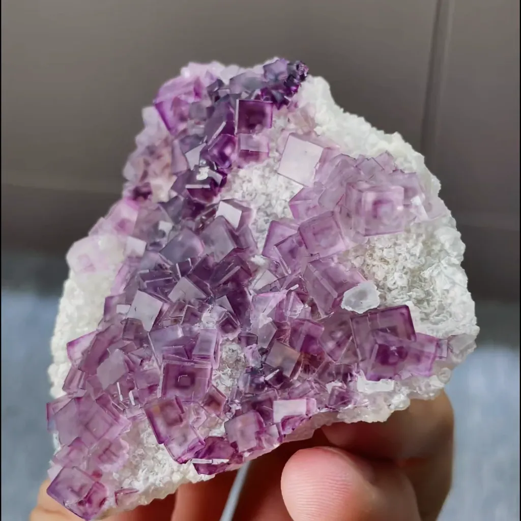 Natural Purple Cubic Fluorite comes from Anhui,China 65*60*20MM - image 4