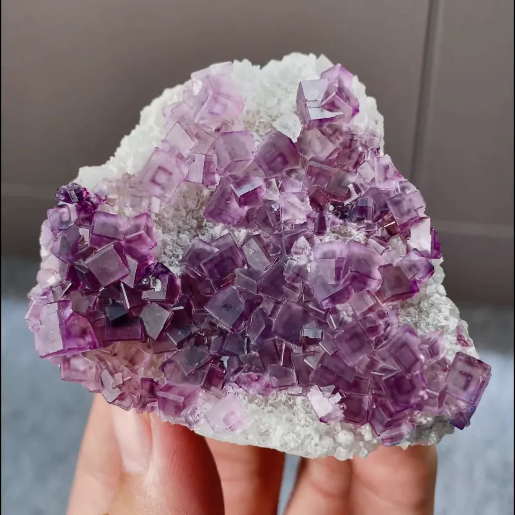 Natural Purple Cubic Fluorite comes from Anhui,China 65*60*20MM - image 5