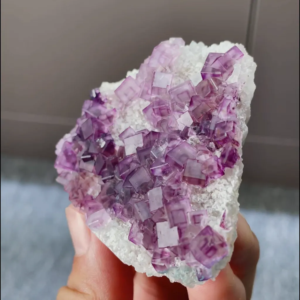 Natural Purple Cubic Fluorite comes from Anhui,China 65*60*20MM - image 2