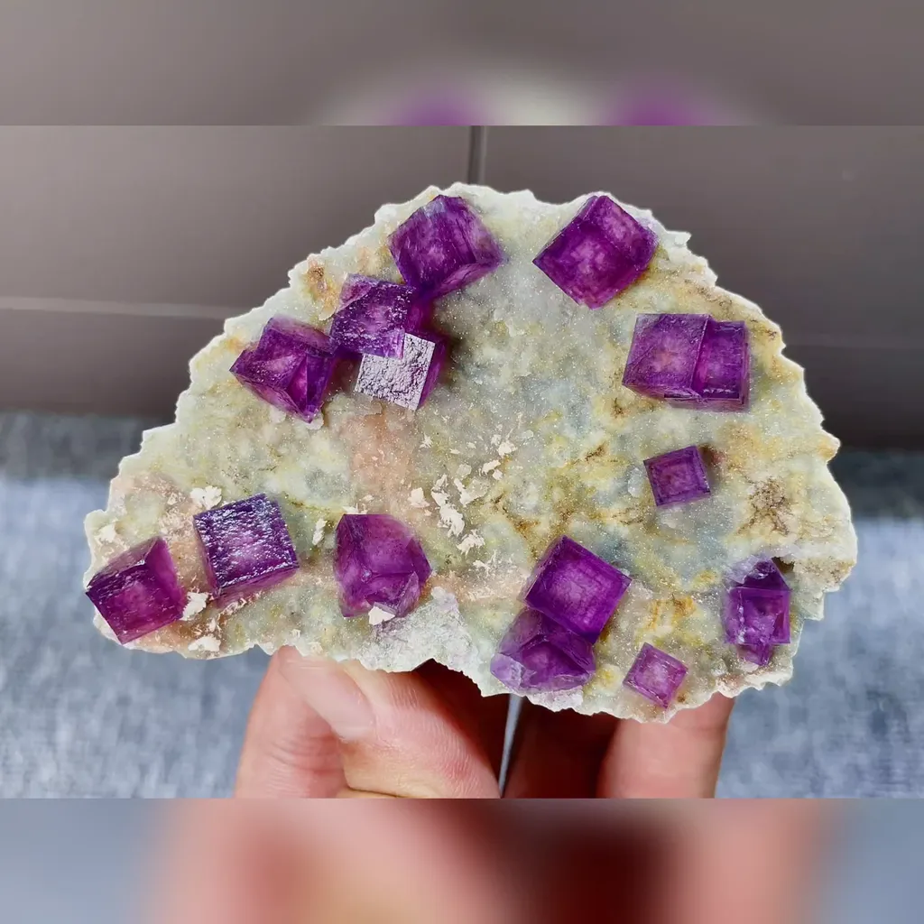 Natural Purple Cubic Fluorite comes from Anhui,China 95*65*20MM - image 3